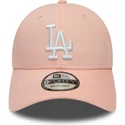 cappellino-visiera-curva-rosa-regolabile-9forty-league-essential-di-los-angeles-dodgers-mlb-di-new-era
