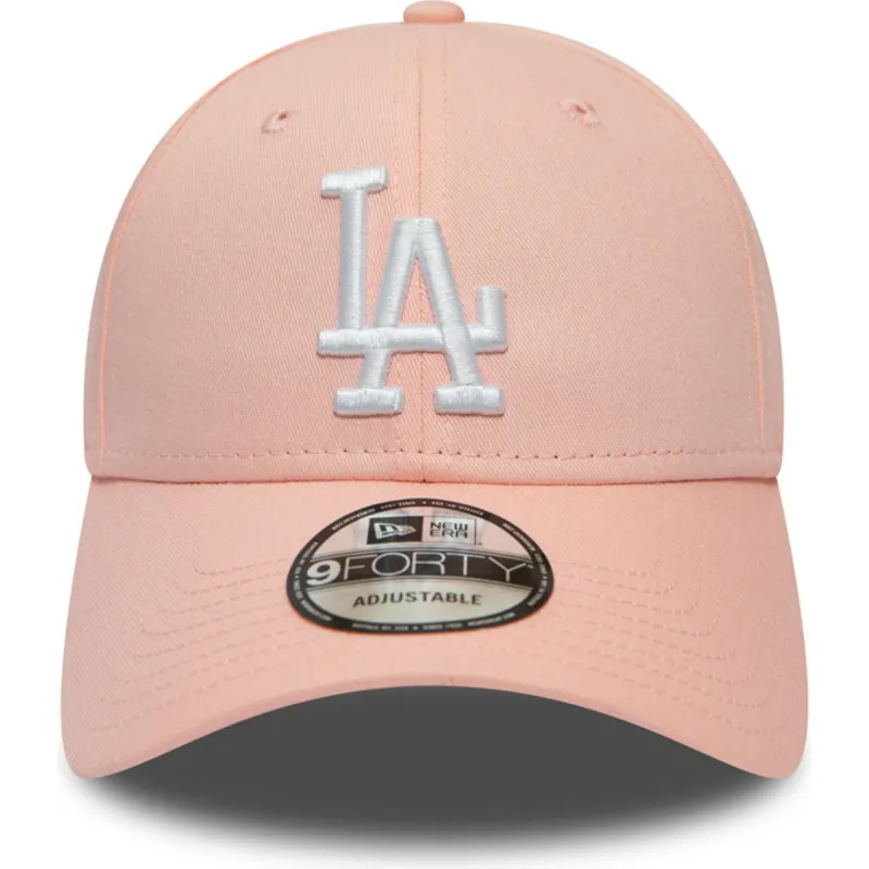 cappelli-curva-rosa-cinghia-regolabile-9forty-league-essential-dei-los-angeles-dodgers-mlb-di-new-era
