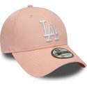 cappellino-visiera-curva-rosa-regolabile-9forty-league-essential-di-los-angeles-dodgers-mlb-di-new-era