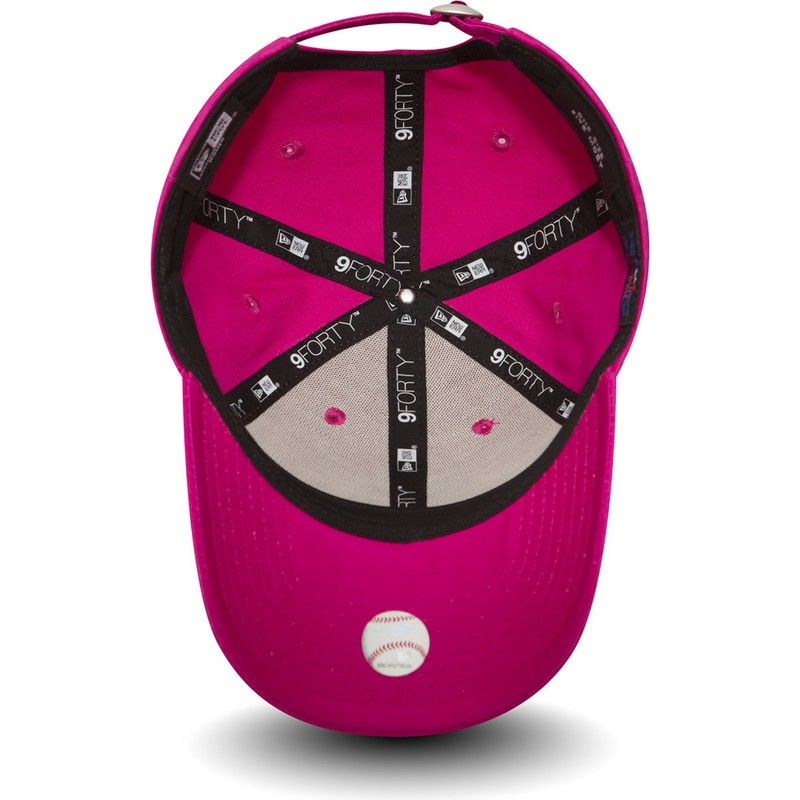 cappellino-visiera-curva-rosa-regolabile-9forty-essential-di-new-york-yankees-mlb-di-new-era
