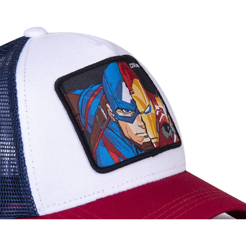 cappelli-curva-bianco-snapback-capitan-america-e-iron-man-marvel-comics-di-capslab