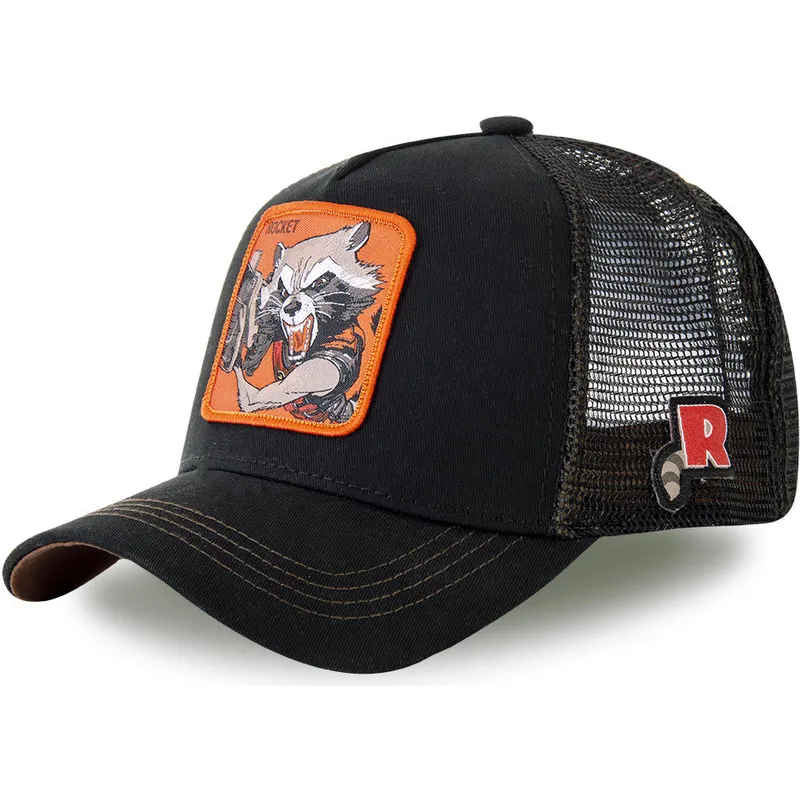 cappelli-curva-nero-snapback-rocket-raccoon-marvel-comics-di-capslab