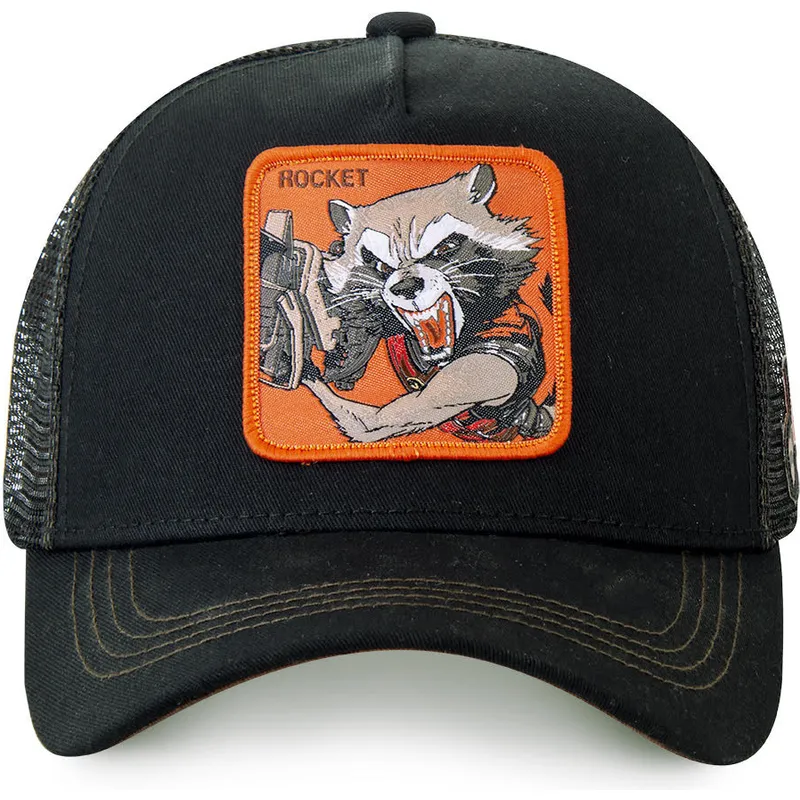cappelli-curva-nero-snapback-rocket-raccoon-marvel-comics-di-capslab