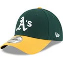 cappellino-curvo-verde-e-giallo-regolabile-9forty-the-league-di-oakland-athletics-mlb-di-new-era
