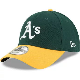 Cappellino visiera curva verde e giallo regolabile 9FORTY The League di Oakland Athletics MLB di New Era