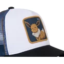 cappellino-trucker-bianco-blu-e-nero-eevee-evo3-pokemon-di-capslab