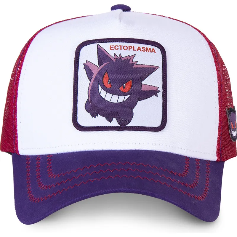 cappelli-curva-bianco-snapback-gengar-pokemon-di-capslab