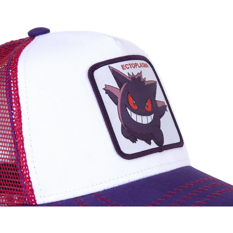cappellino-trucker-bianco-rosso-e-viola-gengar-gen1-pokemon-di-capslab