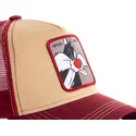 cappello-trucker-arancione-e-rosso-silvestre-loomin2-looney-tunes-di-capslab