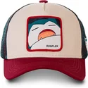 cappelli-curva-beige-snapback-snorlax-pokemon-di-capslab