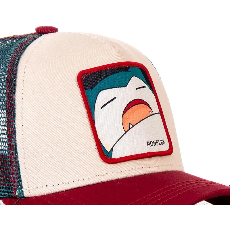 cappelli-curva-beige-snapback-snorlax-pokemon-di-capslab