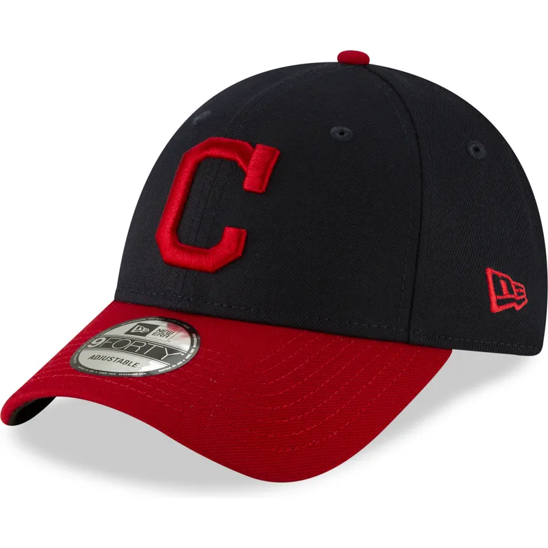 cappelli-curva-blu-marino-cinghia-regolabile-9forty-the-league-dei-cleveland-indians-mlb-di-new-era