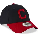 cappellino-curvo-blu-navy-e-rosso-regolabile-9forty-the-league-dei-cleveland-indians-mlb-di-new-era