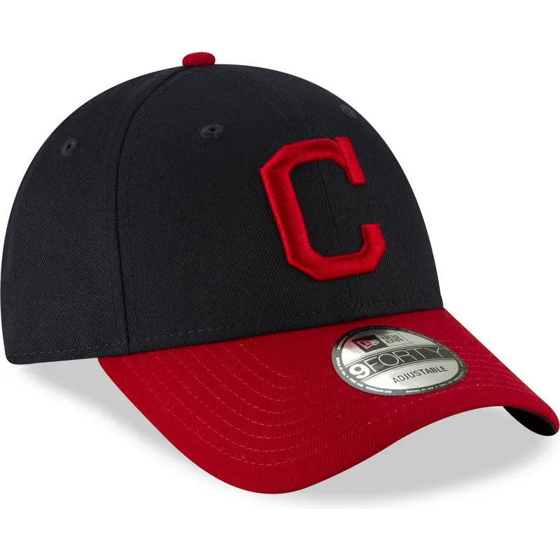 cappelli-curva-blu-marino-cinghia-regolabile-9forty-the-league-dei-cleveland-indians-mlb-di-new-era