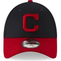 cappellino-curvo-blu-navy-e-rosso-regolabile-9forty-the-league-dei-cleveland-indians-mlb-di-new-era