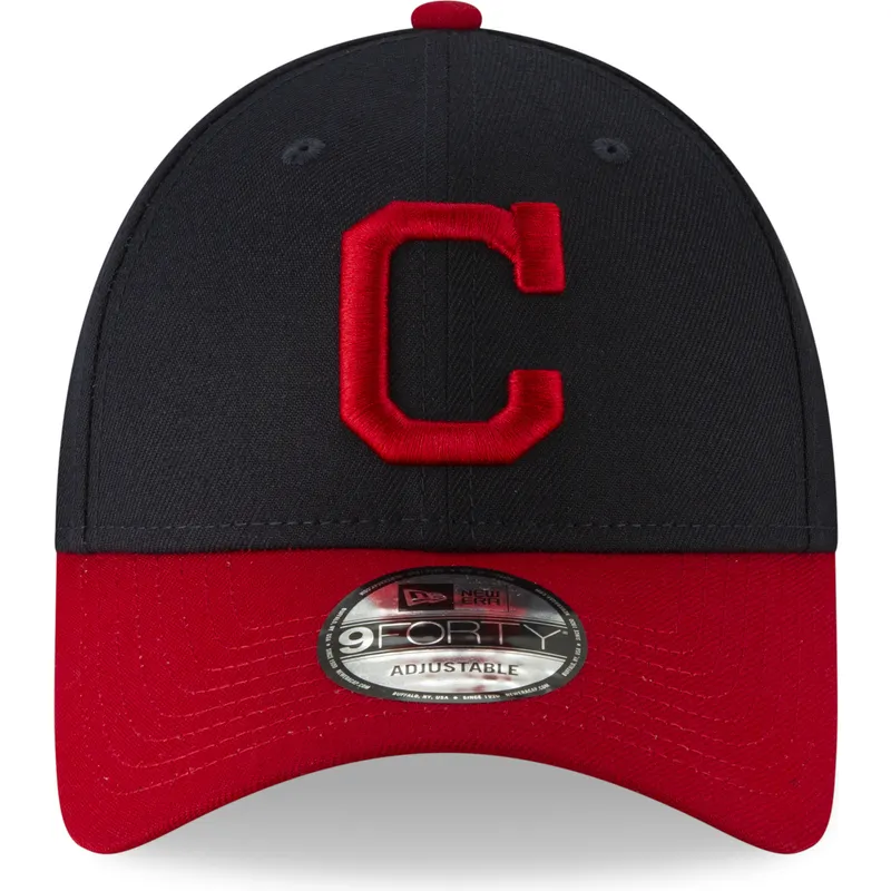 cappelli-curva-blu-marino-cinghia-regolabile-9forty-the-league-dei-cleveland-indians-mlb-di-new-era