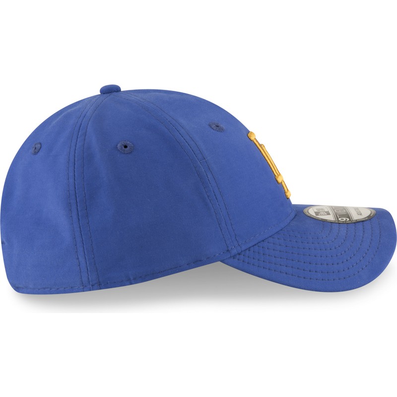 new-era-curved-brim-golden-logo-9twenty-nylon-packable-los-angeles-dodgers-mlb-blue-adjustable-cap