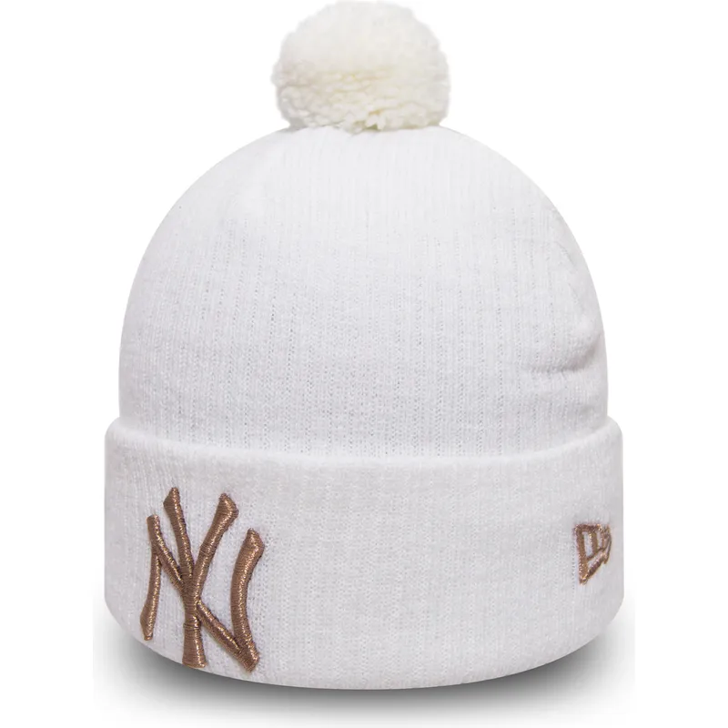 gorro-bianco-con-pompon-cuff-knit-sport-waffle-dei-new-york-yankees-mlb-di-new-era