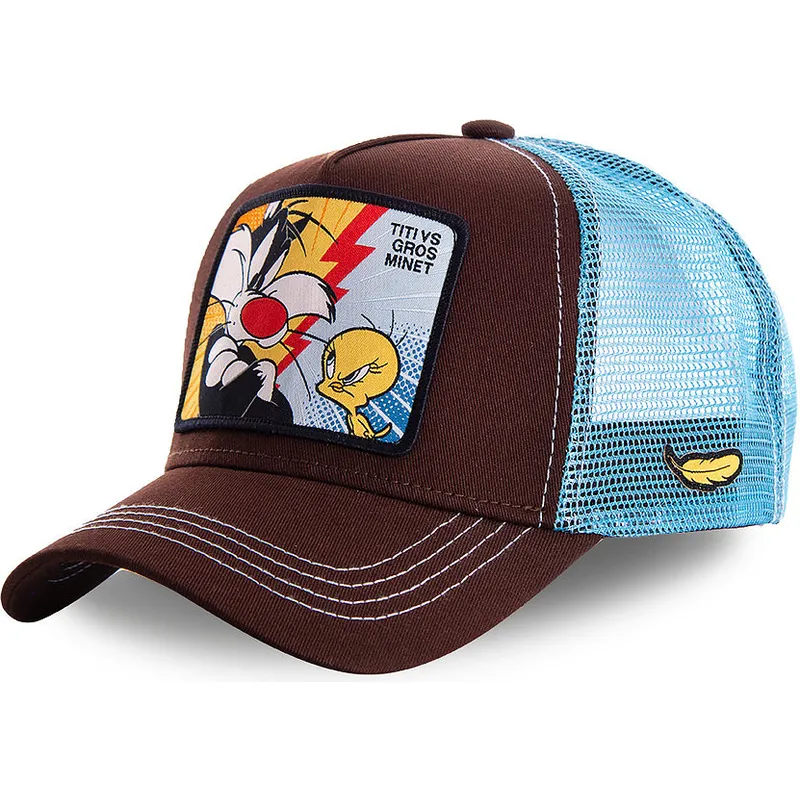 cappelli-curva-marrone-snapback-silvestro-e-titti-looney-tunes-di-capslab cappelli-curva-marrone-snapback-silvestro-e-titti-looney-tunes-di-capslab