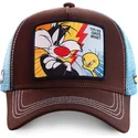 cappellino-trucker-marrone-e-blu-silvestro-vs-titti-tvg1-looney-tunes-di-capslab