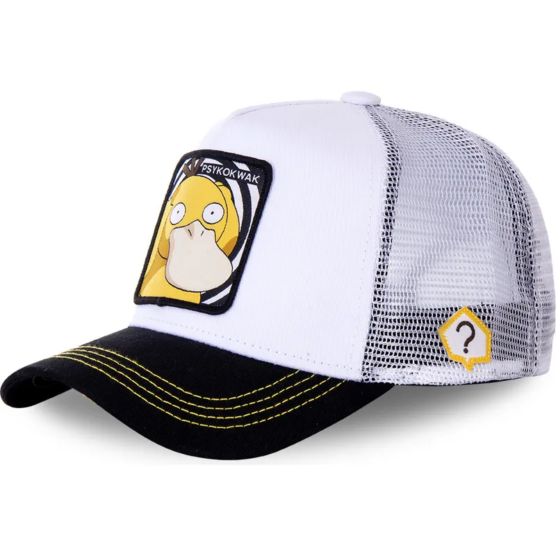 cappelli-curva-bianco-snapback-psyduck-pokemon-di-capslab cappelli-curva-bianco-snapback-psyduck-pokemon-di-capslab