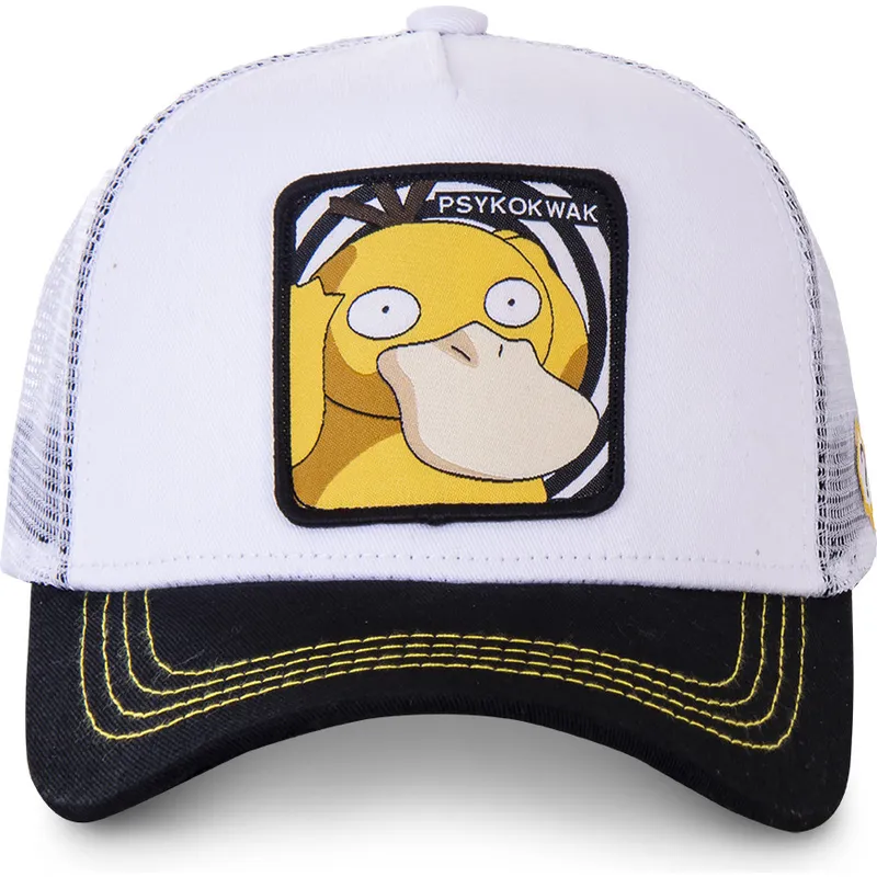 cappelli-curva-bianco-snapback-psyduck-pokemon-di-capslab cappelli-curva-bianco-snapback-psyduck-pokemon-di-capslab