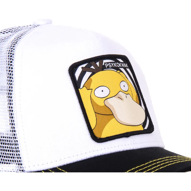 cappelli-curva-bianco-snapback-psyduck-pokemon-di-capslab cappelli-curva-bianco-snapback-psyduck-pokemon-di-capslab