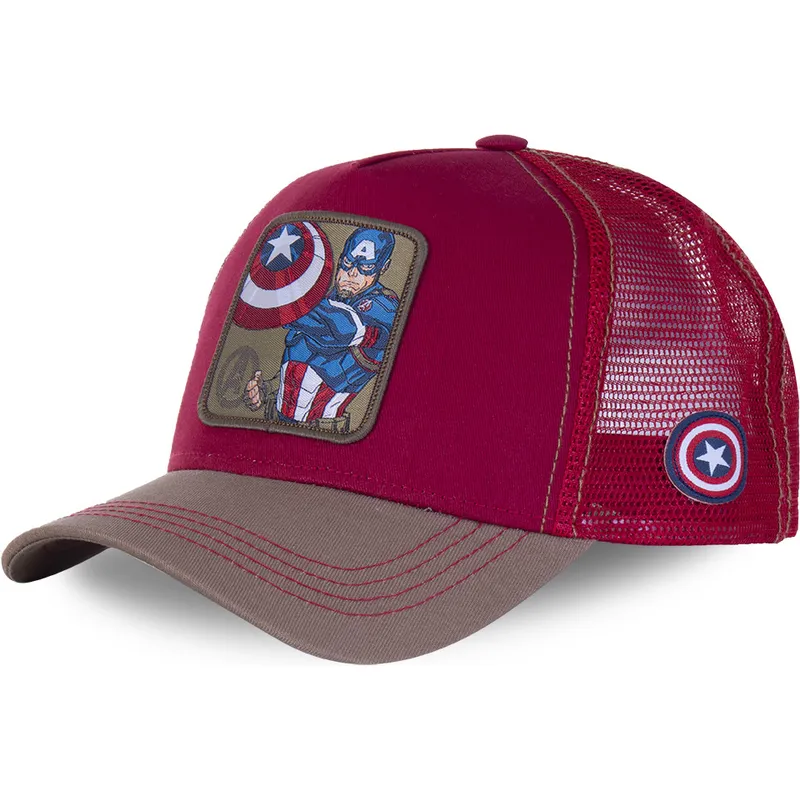 cappelli-curva-rosso-snapback-capitan-america-marvel-comics-di-capslab cappelli-curva-rosso-snapback-capitan-america-marvel-comics-di-capslab