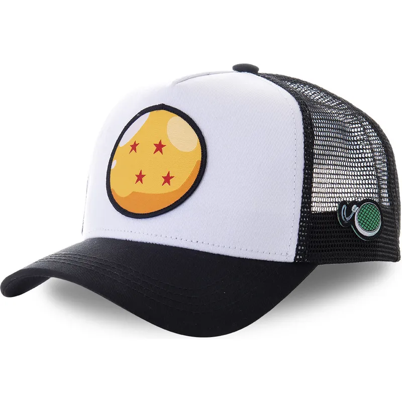 cappello-trucker-bianco-e-nero-sfera-del-drago-4-stelle-cri2-dragon-ball-di-capslab