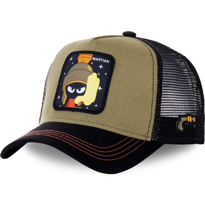 gorra-trucker-marrone-e-nera-marvin-il-marziano-mar2-looney-tunes-di-capslab