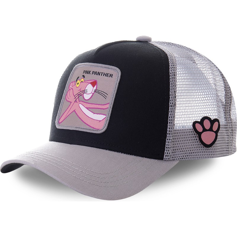Capslab Pink Panther PANT4 Black and Grey Trucker Hat Caphunters.it