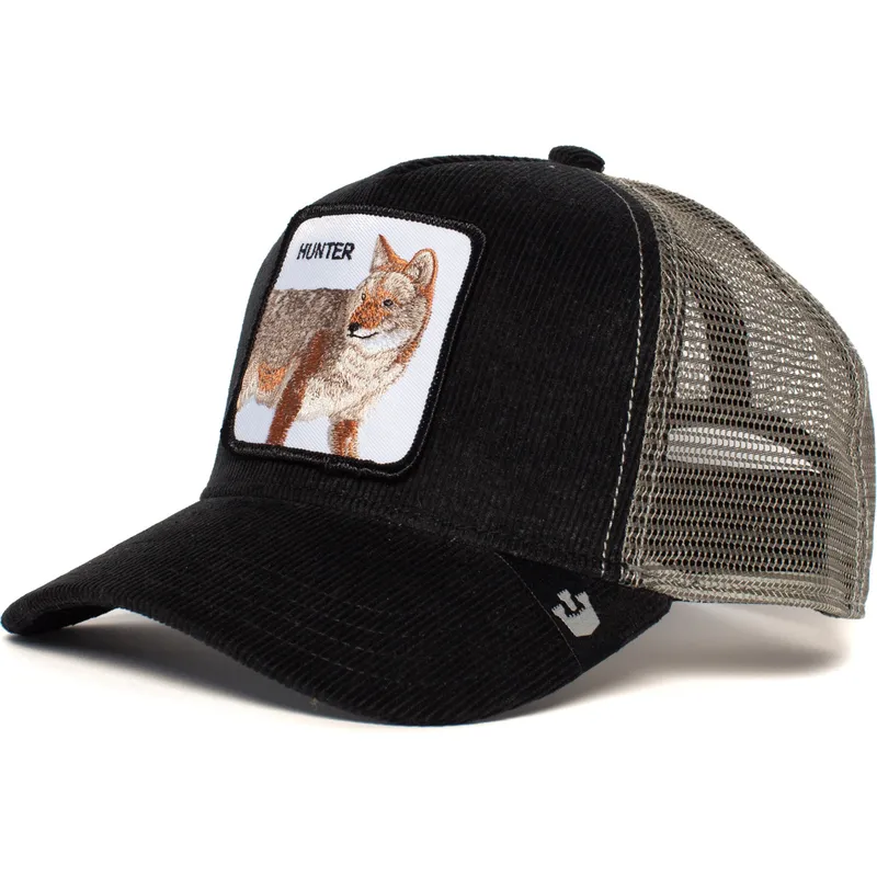 gorra-trucker-nera-e-grigia-lupo-hunter-in-the-woods-di-goorin-bros