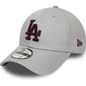 cappellino-curvo-grigio-regolabile-con-logo-granata-9forty-essential-dei-los-angeles-dodgers-mlb-di-new-era