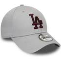 cappellino-curvo-grigio-regolabile-con-logo-granata-9forty-essential-dei-los-angeles-dodgers-mlb-di-new-era