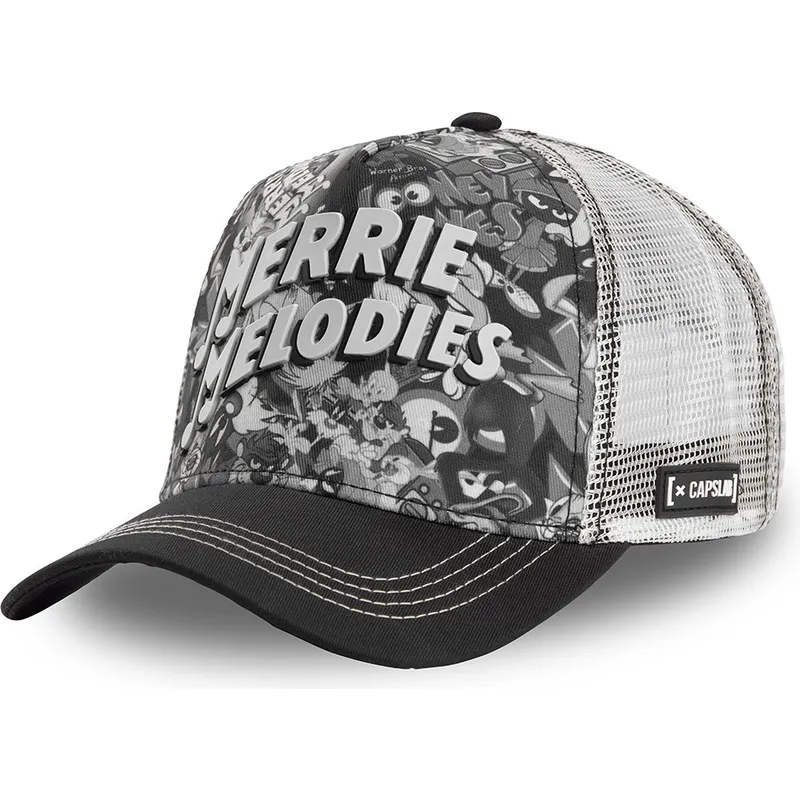cappello-trucker-nero-e-bianco-merrie-melodies-baw1-looney-tunes-di-capslab
