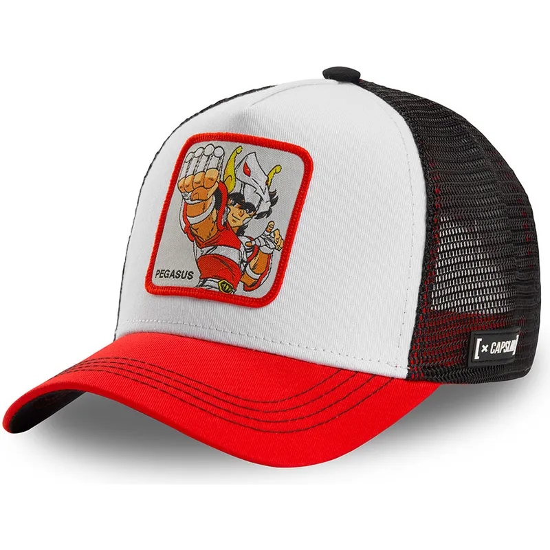 cappellino-trucker-bianco-nero-e-rosso-seiya-di-pegasus-peg2-saint-seiya-i-cavalieri-dello-zodiaco-di-capslab
