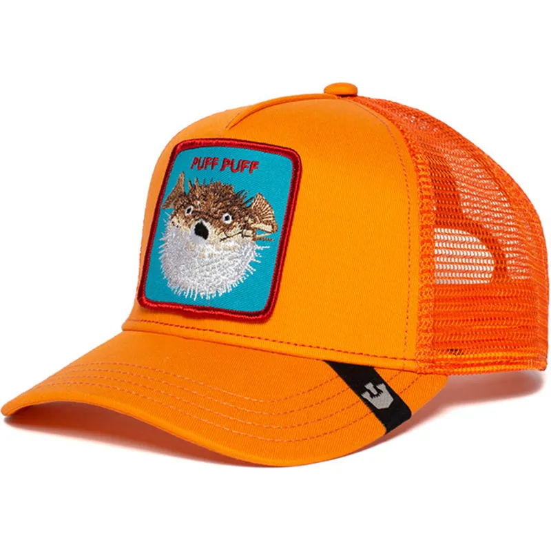 gorra-trucker-arancione-pesce-palla-puff-di-goorin-bros