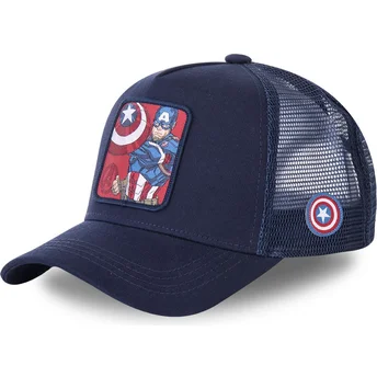 cappellino-trucker-blu-navy-per-bambino-capitan-america-kidcpt1-marvel-comics-di-capslab