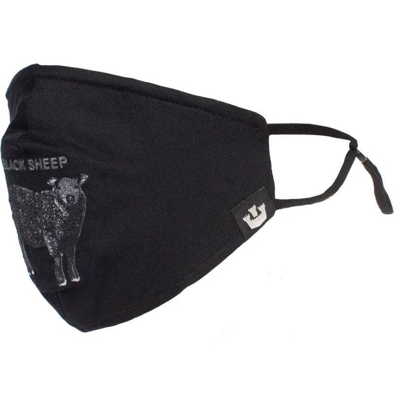 mascherine-e-protezione-nero-dei-mascarilla-reutilizable-negra-oveja-sheep-rock-the-farm-di-goorin-bros