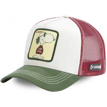 cappellino-trucker-bianco-marrone-e-verde-snoopy-joe-cool-joe-peanuts-di-capslab