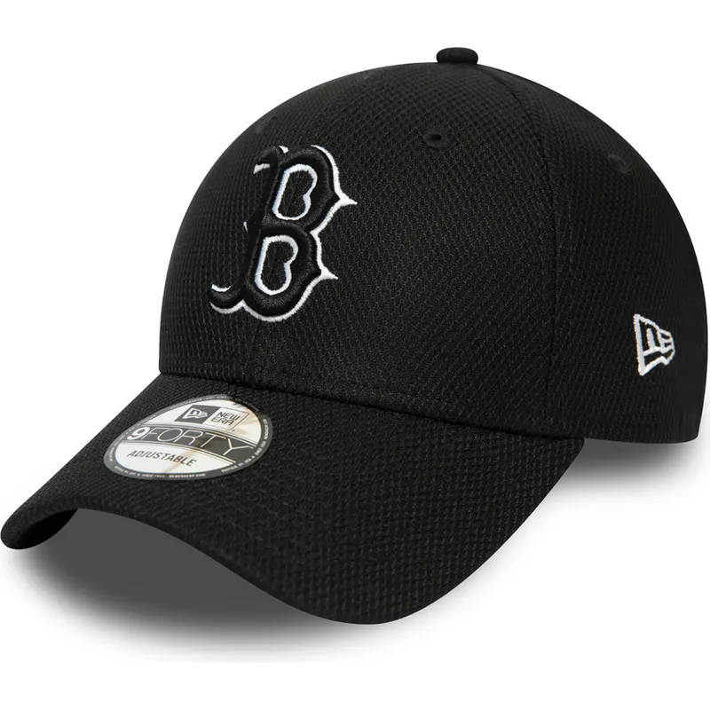 cappelli-curva-nero-cinghia-regolabile-9forty-diamond-era-essential-dei-boston-red-sox-mlb-di-new-era