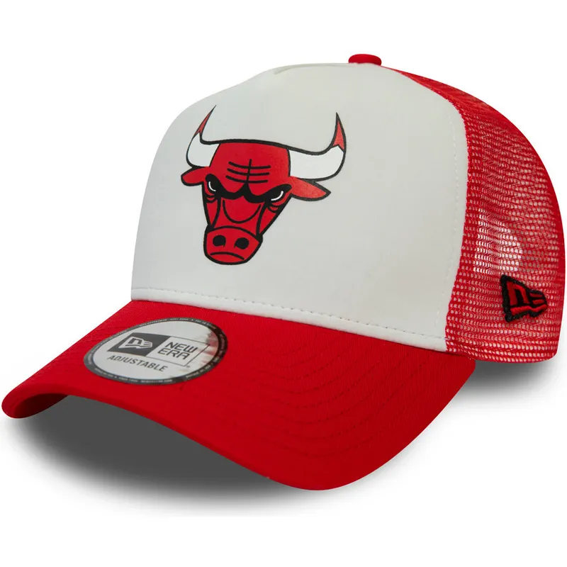 cappellino-trucker-bianco-e-rosso-team-colour-block-a-frame-dei-chicago-bulls-nba-di-new-era