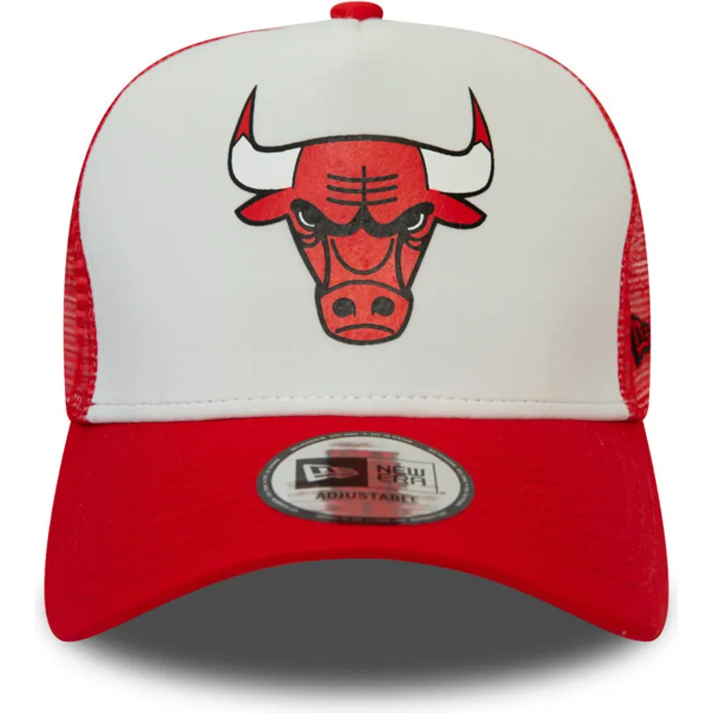 cappellino-trucker-bianco-e-rosso-team-colour-block-a-frame-dei-chicago-bulls-nba-di-new-era