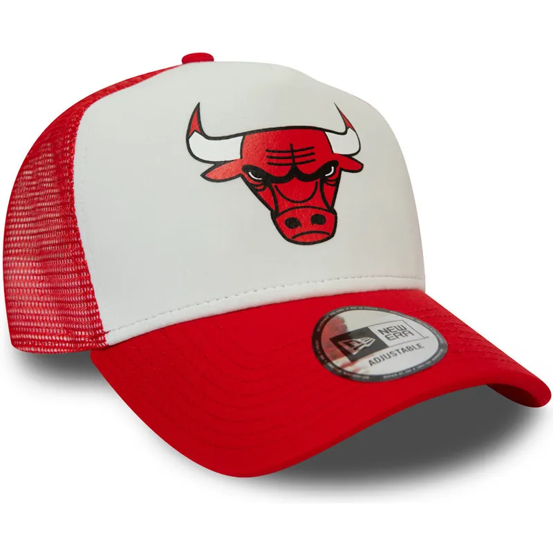 cappellino-trucker-bianco-e-rosso-team-colour-block-a-frame-dei-chicago-bulls-nba-di-new-era