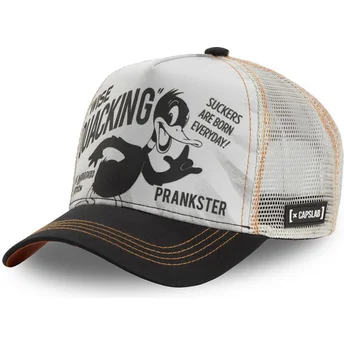 cappellino-trucker-bianco-e-nero-daffy-duck-loo-duc1-looney-tunes-di-capslab