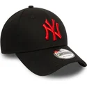 cappellino-curvo-nero-regolabile-con-logo-rosso-9forty-league-essential-di-new-york-yankees-mlb-di-new-era