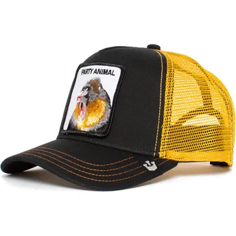 cappellino-trucker-nero-e-giallo-scimmia-party-animal-di-goorin-bros