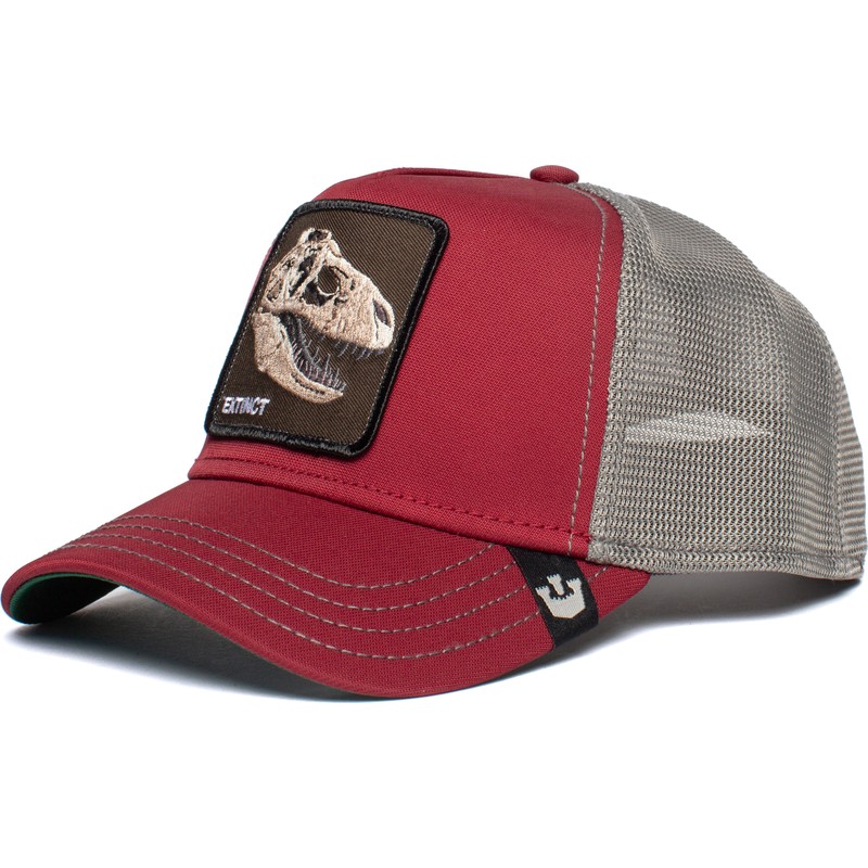 goorin-bros-dinosaur-t-rex-extinct-red-and-grey-trucker-hat