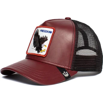 cappellino-trucker-rosso-e-nero-con-aquila-big-bird-di-goorin-bros