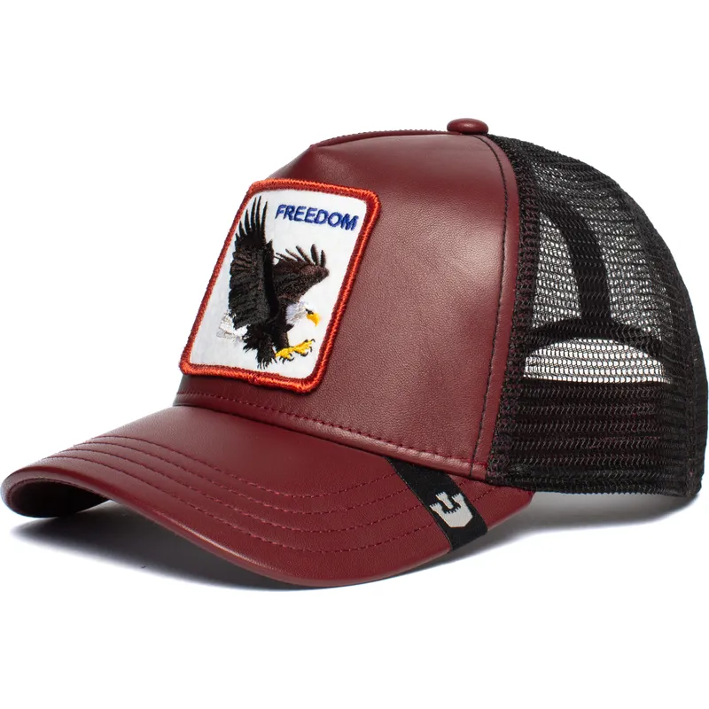 cappellino-trucker-rosso-e-nero-con-aquila-big-bird-di-goorin-bros
